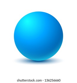 Blue ball. Raster illustration.