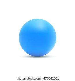 Blue ball. Blue sphere illustration isolated on white