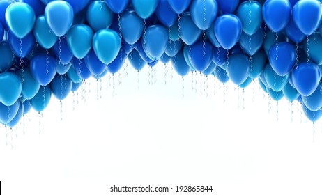 Blue Balloons For Holidays Background