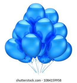 Party Blue Balloons Birthday Decoration Anniversary Stock Illustration ...