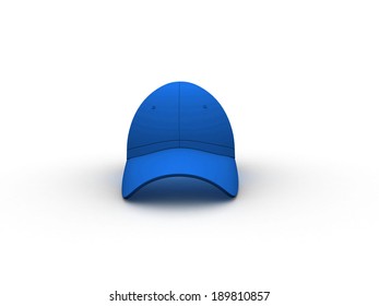 Blue Baseball Hat Isolated On White Background. 