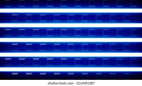 Blue Beam And Square Hole Tile Background, 3d Rendering