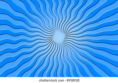 Blue Beveled Sun Rays Are Very Wavy