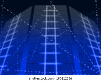 Blue Binary Circuit Background Meaning Digital Communication Or Cyberspace