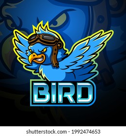 Blue Bird Mascot Esport Logo Design