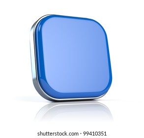 Blue blank application button icon