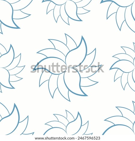 Blue boho geometric pattern, seamless pattern, digital paper, wavy lines, kaleidoscope, abstract flowers, snazzy, elegant, bohemian, minimalist, repeated background, modern, art, graphic