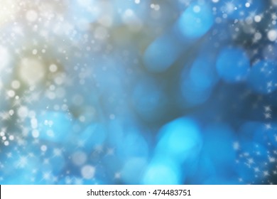 Blue Bokah Christmas Background