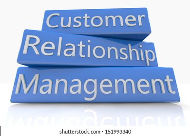 Blue box concept: Customer Relationship Management on white background