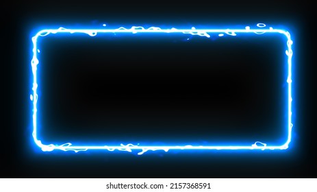 Blue Bright Flashing Neon Frame Effect Stock Illustration 2157368591 ...