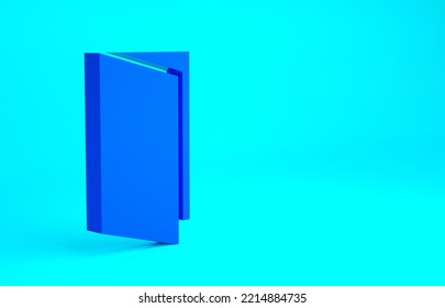 Blue Brochure template layout icon isolated on blue background. Corporate business annual report, catalog, magazine, flyer mockup. Minimalism concept. 3d illustration 3D render. - Powered by Shutterstock