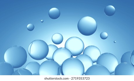 Blue Bubble Cluster Floating Abstract Background