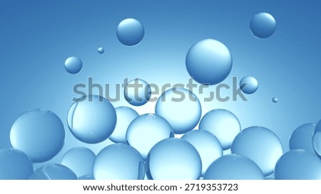 Blue Bubble Cluster Floating Abstract Background