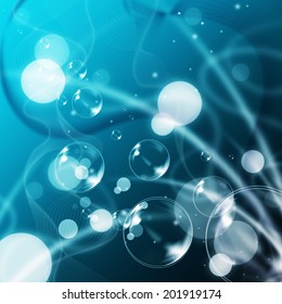 Blue Bubbles Background Meaning Blurry Lines And Floating Circles 