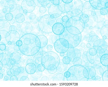 Blue bubbles on white background 