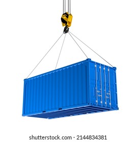 Blue Building Containers, Cargo Containers, Residential Containers. 3d Render