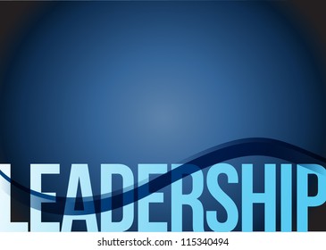 Blue business leadership background with waves illustration