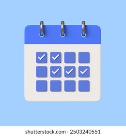 Blue Calendar Schedule Checklist Symbol 3D Icon Isometric - Powered by Shutterstock