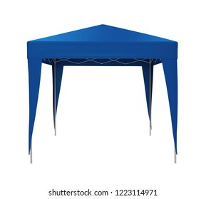 Blue Canopy Tent Isolated. 3D Rendering