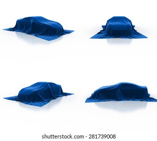 Blue Car Covered Cloth