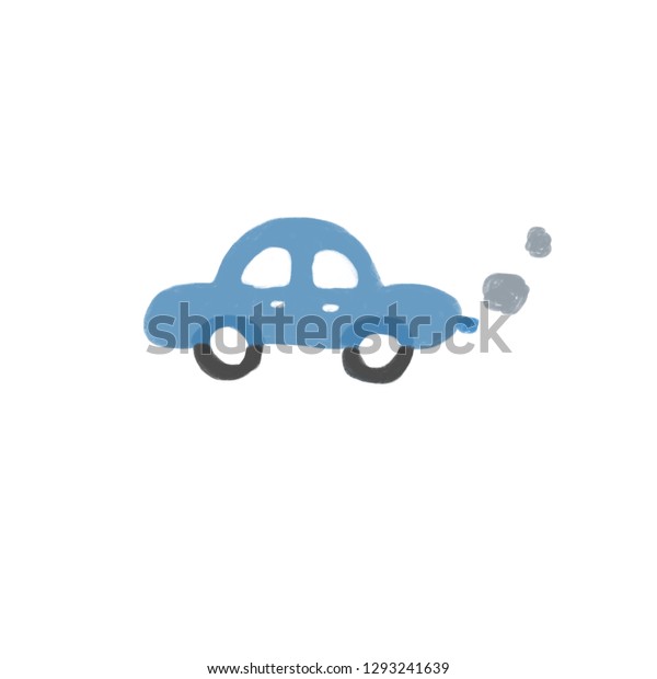 blue car with smoke\
containing PM 2.5