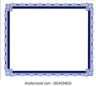 Blue Certificate Border Frame Blank Awards Stock Illustration ...