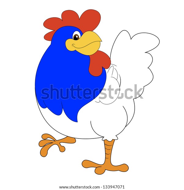 Blue Chicken Vector Illustration Stock Illustration 133947071