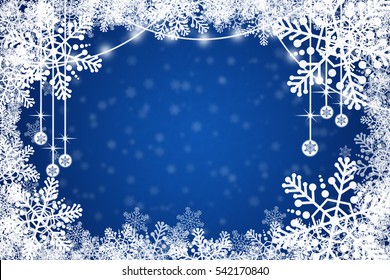 Blue Christmas Frame Abstract Background Stock Illustration 542170840 ...