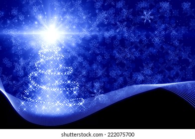 Blue Christmas Tree background