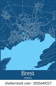 Blue City Map Of Brest France
