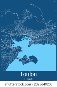 Blue City Map Of Toulon France