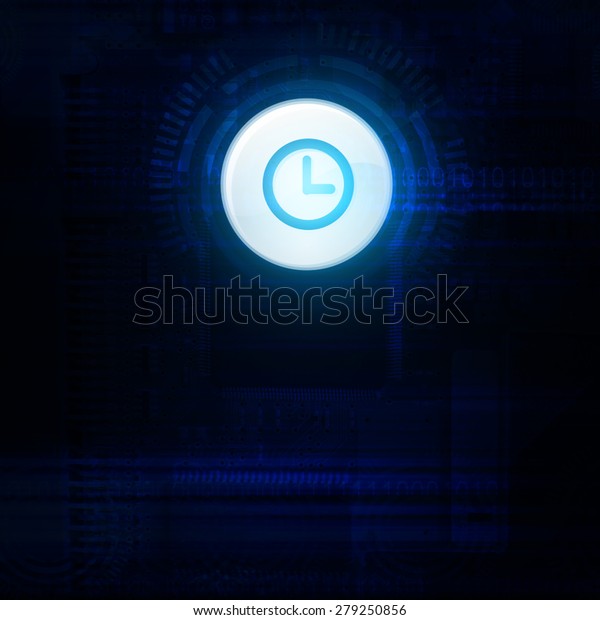 Blue Clock Abstract Technology Background Stock Illustration 279250856 ...