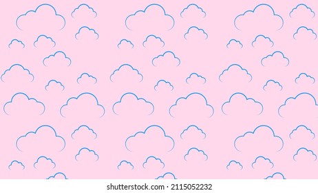 blue clouds on a pink background