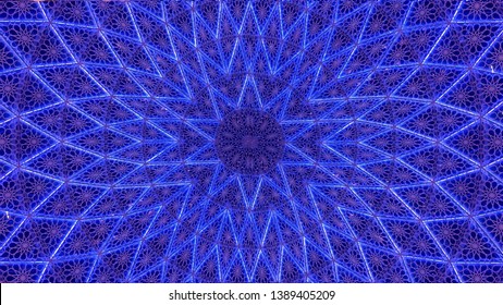 Blue Color Arabic Mashrabiya Design 