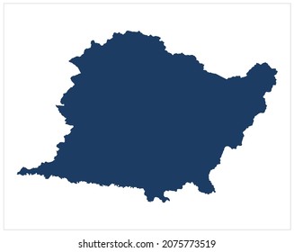 Blue Color Gandaki Zone Map Illustration On White Background