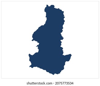 Blue Color Sagarmatha Zone Of Nepal Illustration On White Background