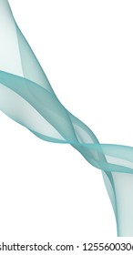 Blue color scarf. Abstract blue wave. Bright blue ribbon on white background. Abstract blue color smoke. Raster air background. 3D illustration - Shutterstock ID 1255600306