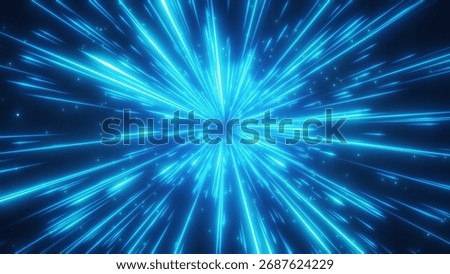 Blue concentrated line effect background.