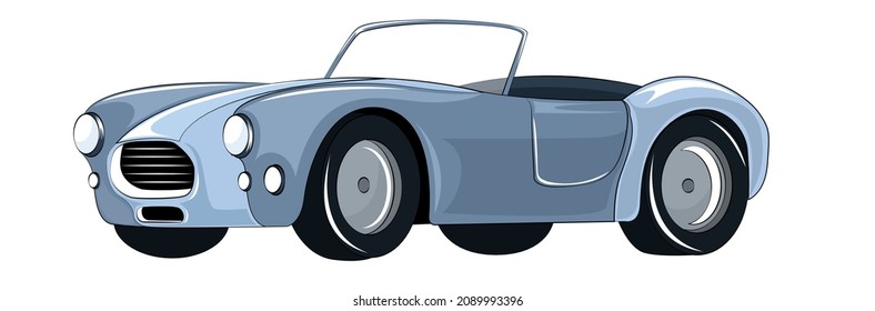 A Blue Convertible Sports Car