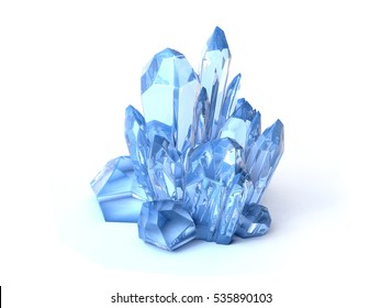 Blue Crystal 3d Rendering