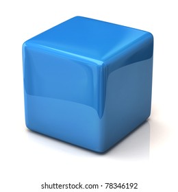  Blue Cube Isolated On White Background