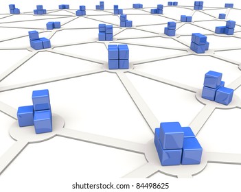 Blue Cubes As Nodes Of Distributed Network