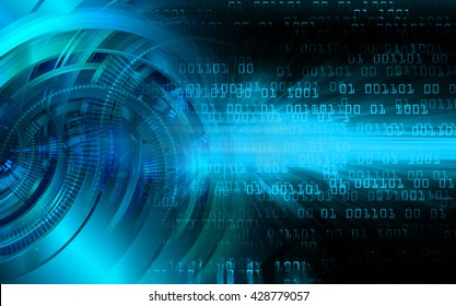 blue Cyber digital data technology background