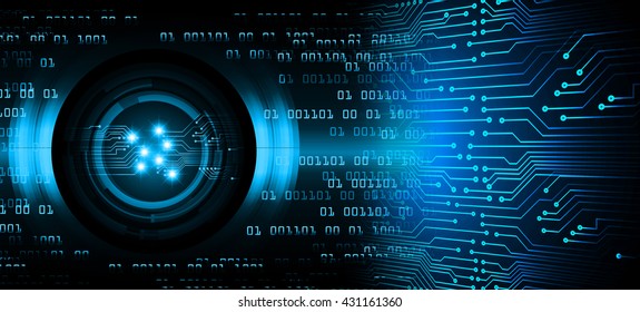 blue Cyber digital data technology background