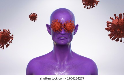 Blue Demon Covid 19 Coronavirus Personification Stock Illustration ...