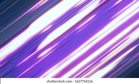 Blue Diagonal Anime Speed Lines. Fast Speed Neon Glowing Flashing Lines Streaks In Purple Pink And Cool Blue Color.