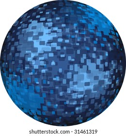 blue digital ball
