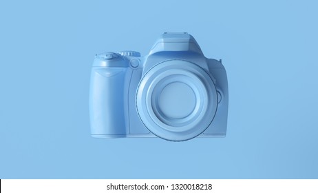 Blue Digital DSLR Camera 3d Illustration 3d Render