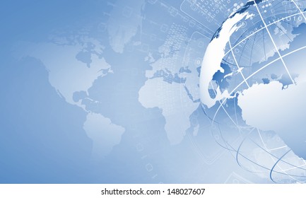 Blue Digital Image Of Globe. Background Image