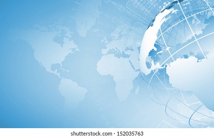 Blue Digital Image Of Globe. Background Image